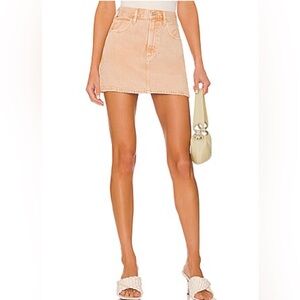 CITIZENS OF HUMANITY Beatnik Mini Skirt in Peach Blossom